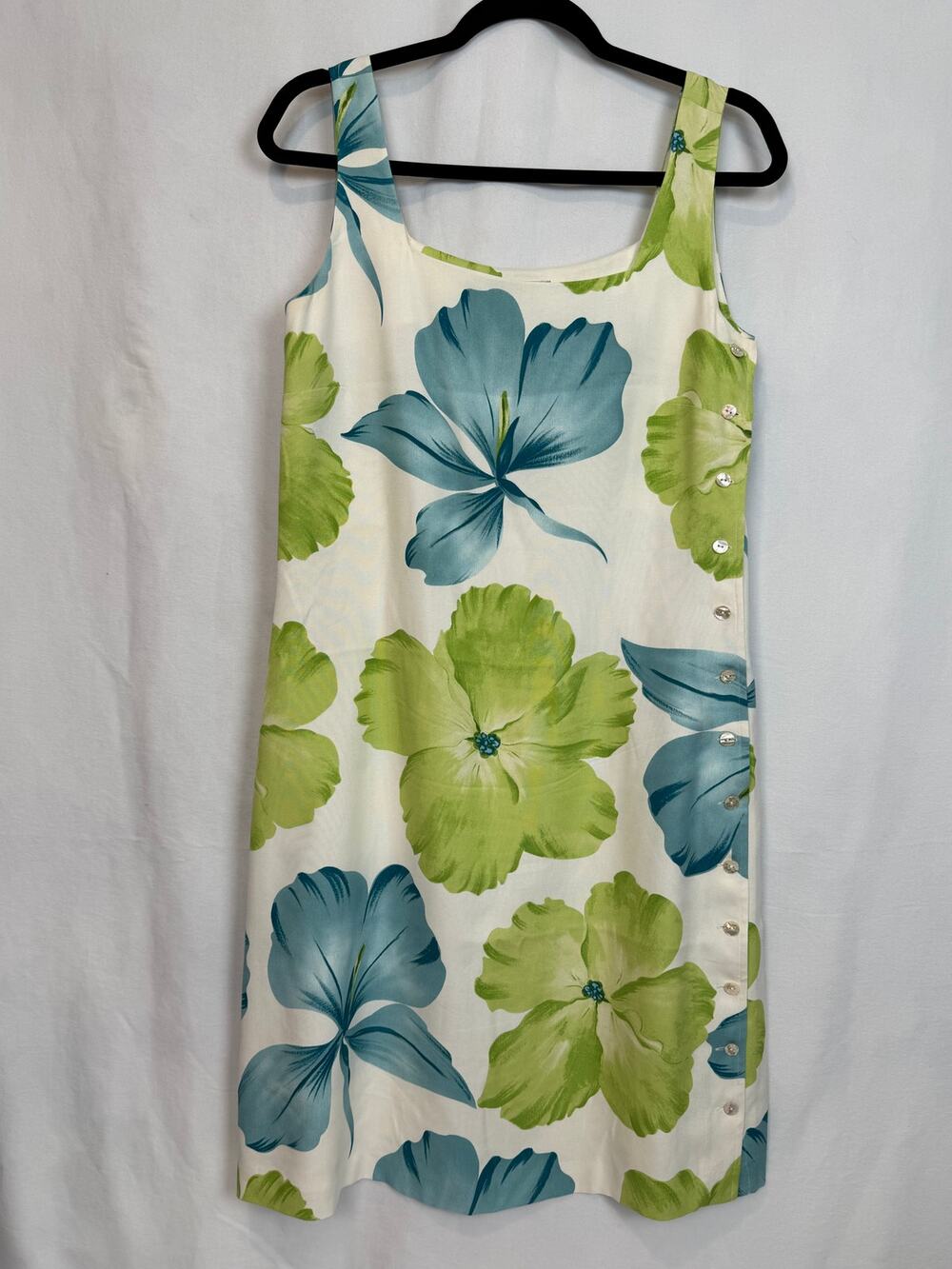 Vintage Tommy Bahama 100% Silk Hibiscus Floral Dress Size 8